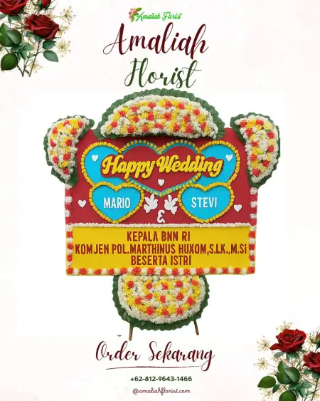 Papan Bunga Pernikahan Caruy